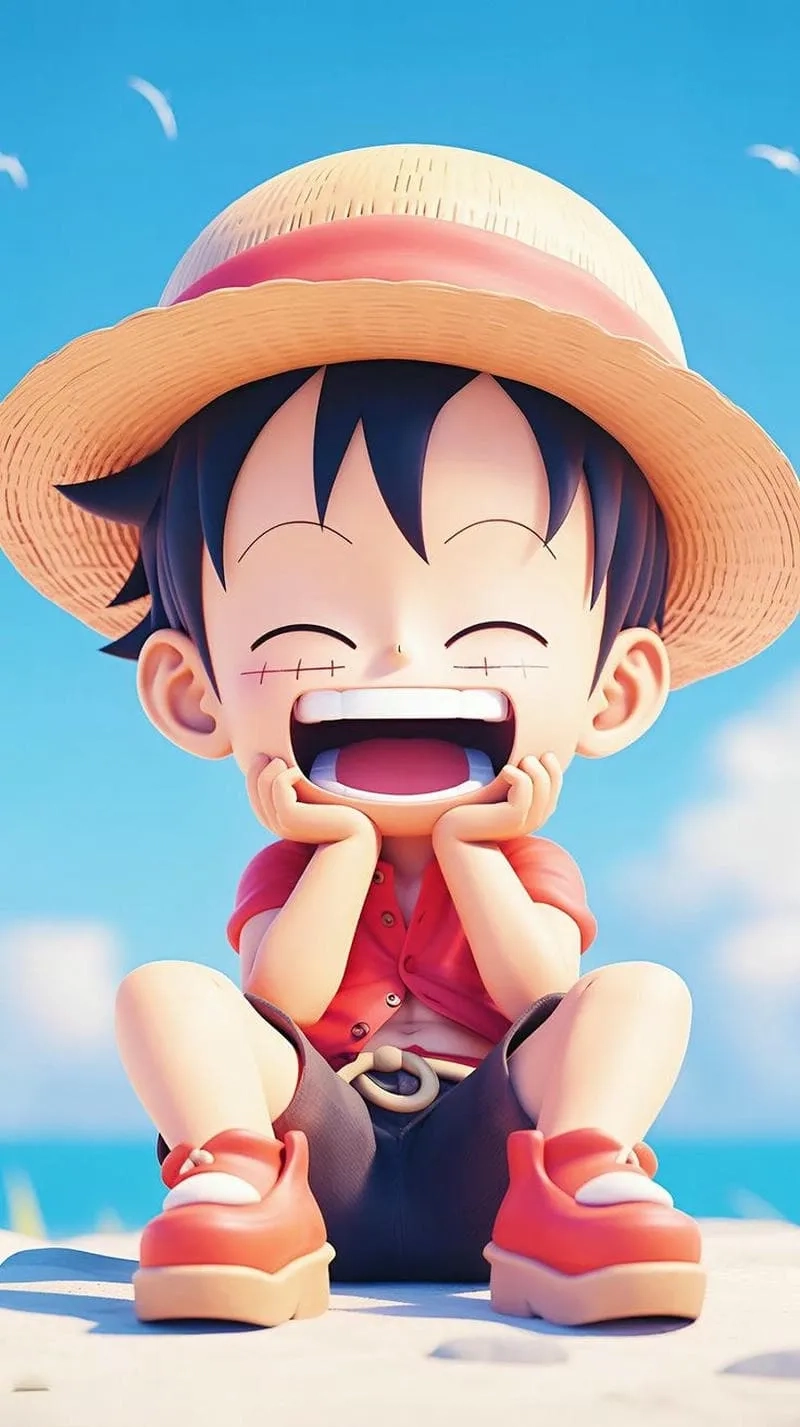 Sự vui vẻ tràn đầy trong ảnh của luffy cười, ai mà không thích