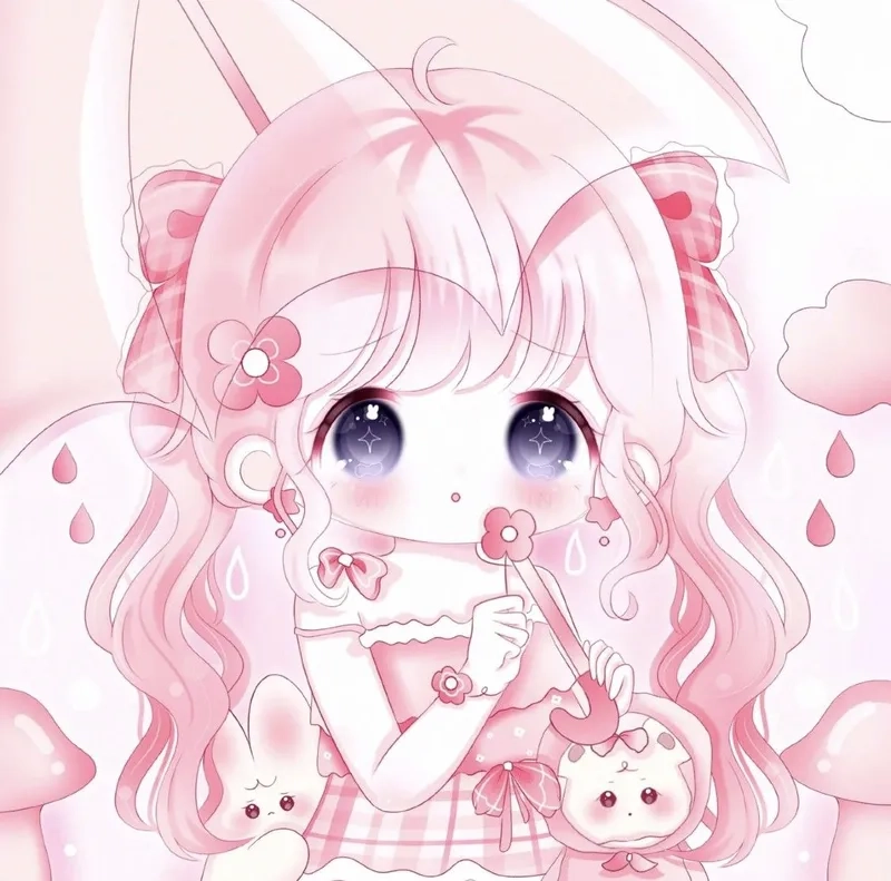 Tải ngay nữ chibi cute với biểu cảm siêu đáng yêu