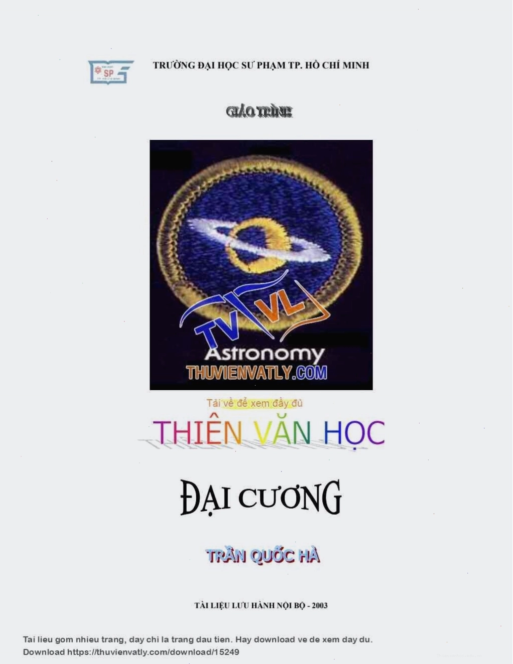Giáo trình thiên văn học đại cương