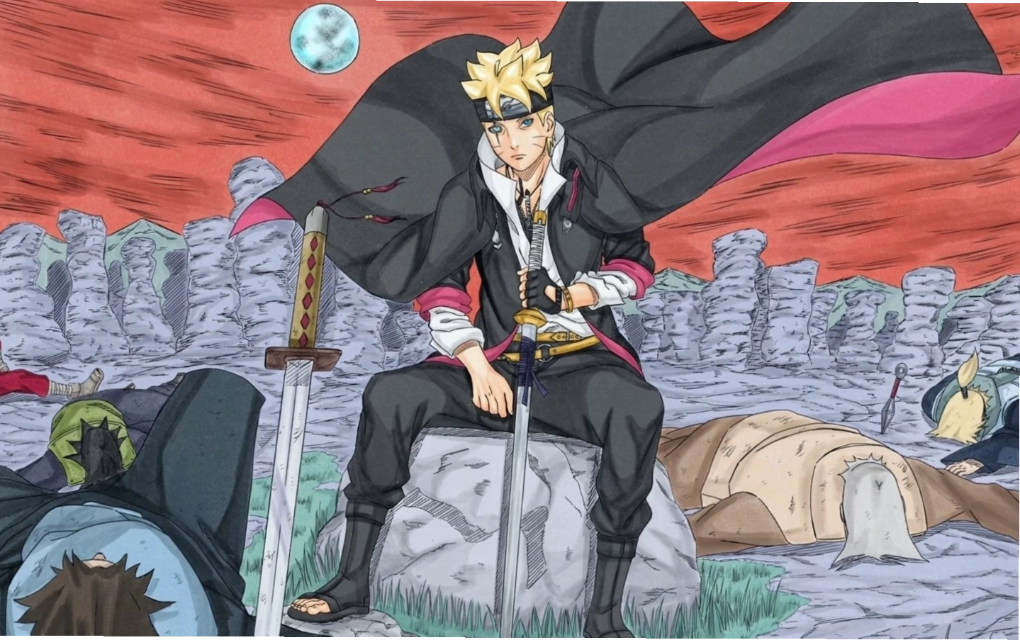 Hình ảnh Boruto lạnh lùng tiêu diệt các kẻ săn đuổi