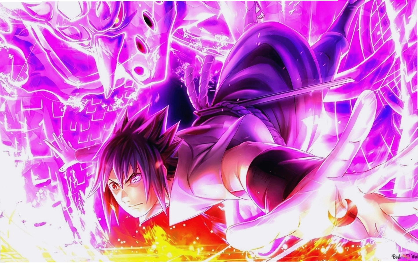 Hình nền Sasuke trong phiên bản mạnh nhất giữa không gian