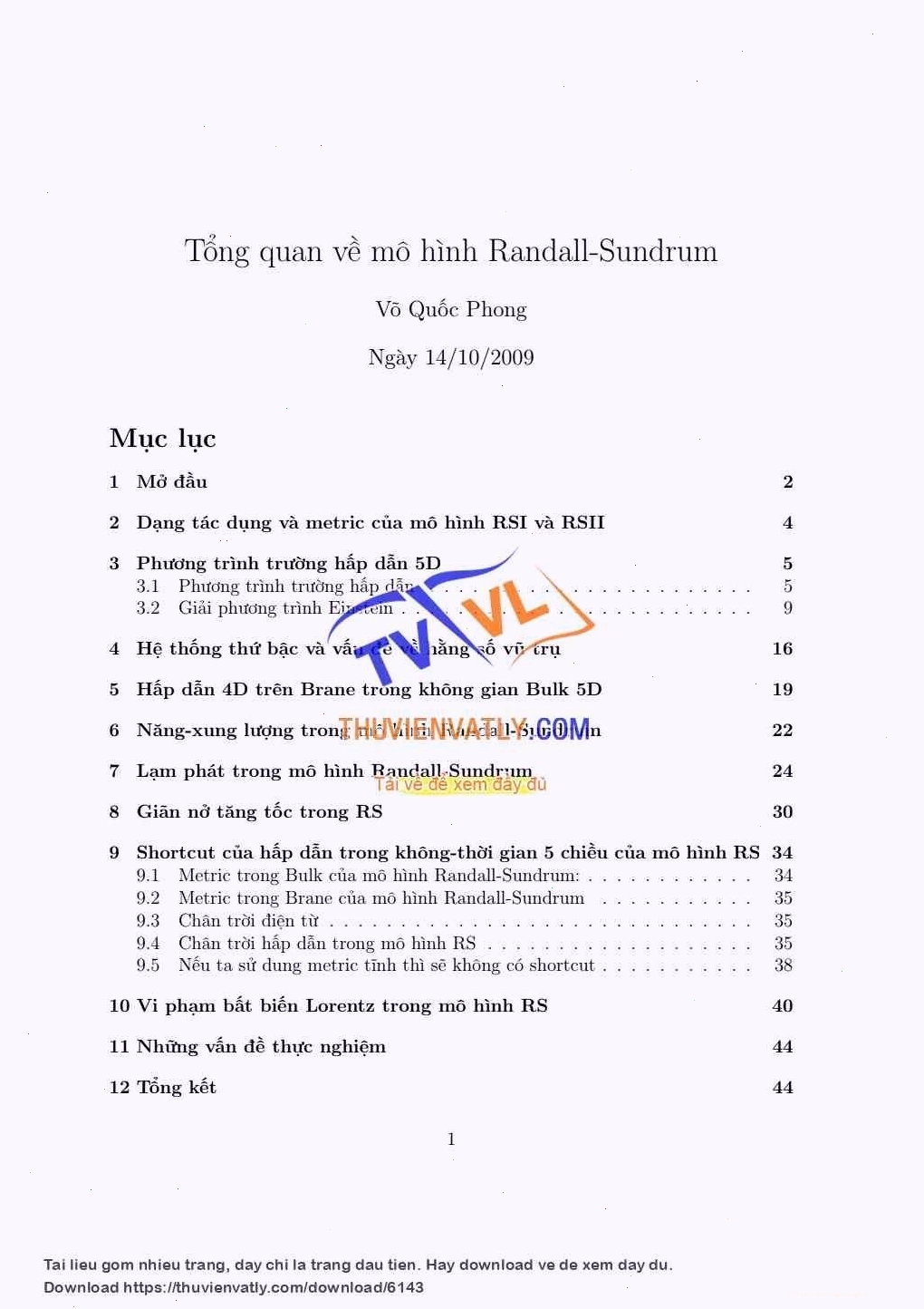 Mô hình vũ trụ Randall-Sundrum