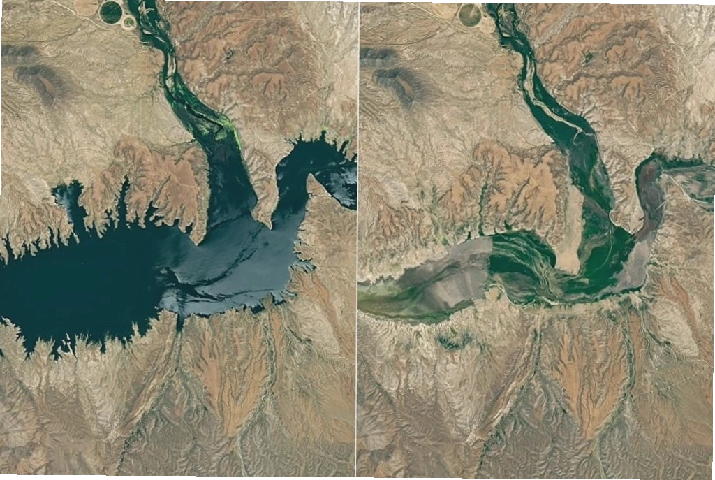 Mực nước thấp tại Hồ chứa San Carlos, Arizona