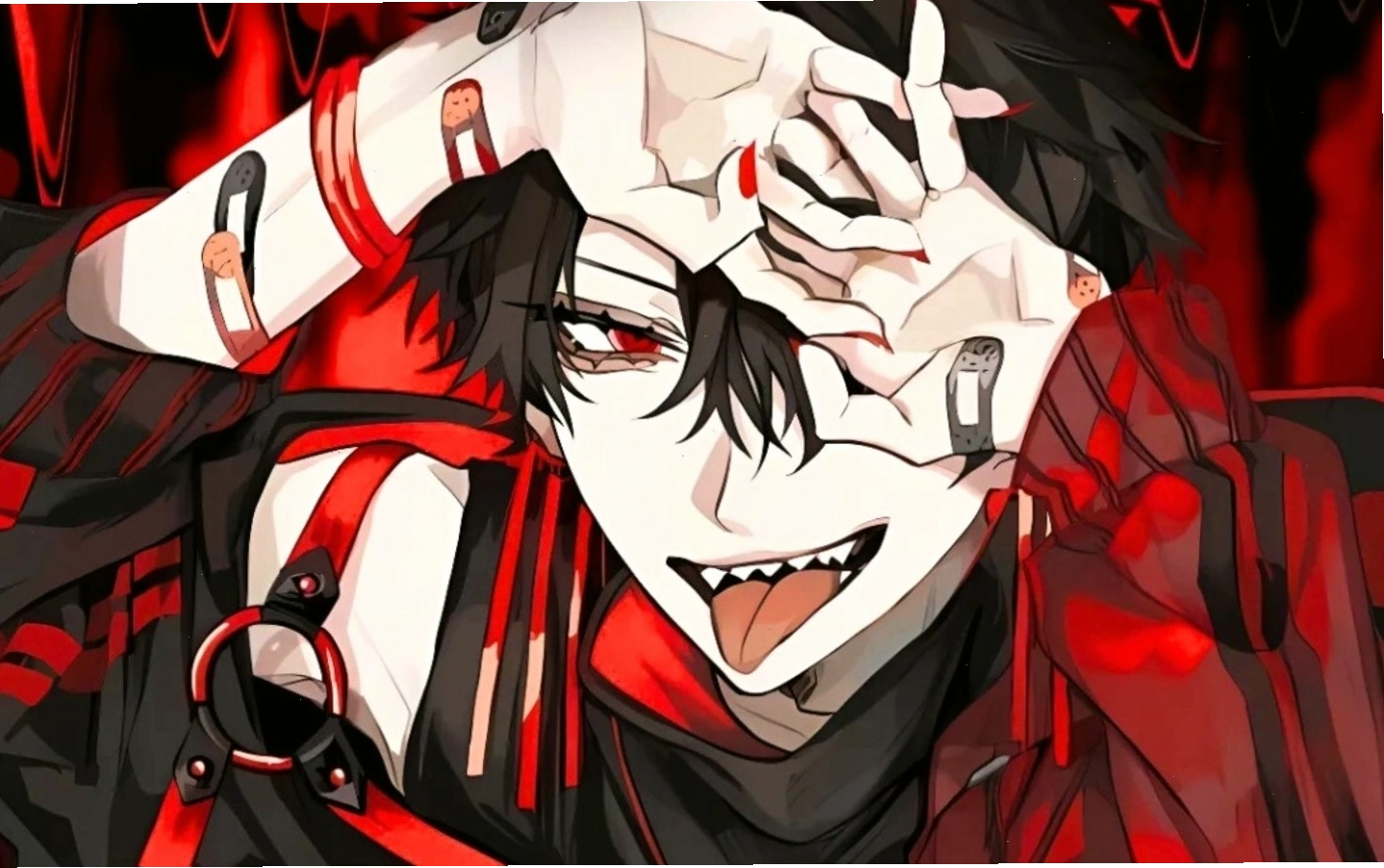 Nhân vật anime lạnh lùng đầy nguy hiểm trên nền vũ trụ