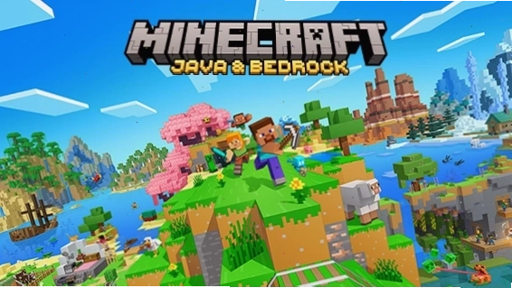 Steve và Alex thám hiểm khu rừng trong game Minecraft