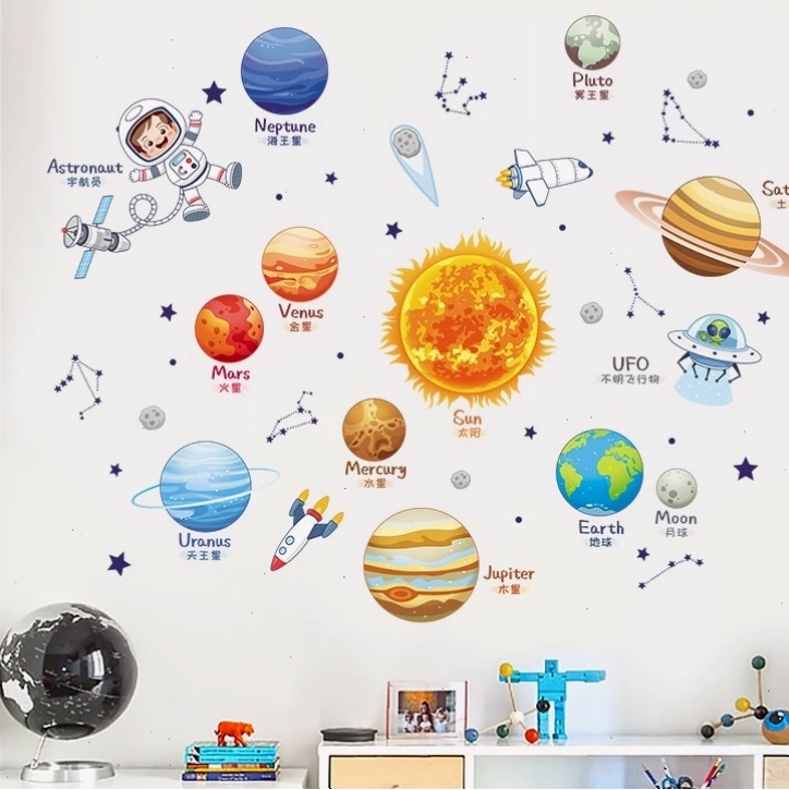 Tranh decal dán tường chủ đề vũ trụ