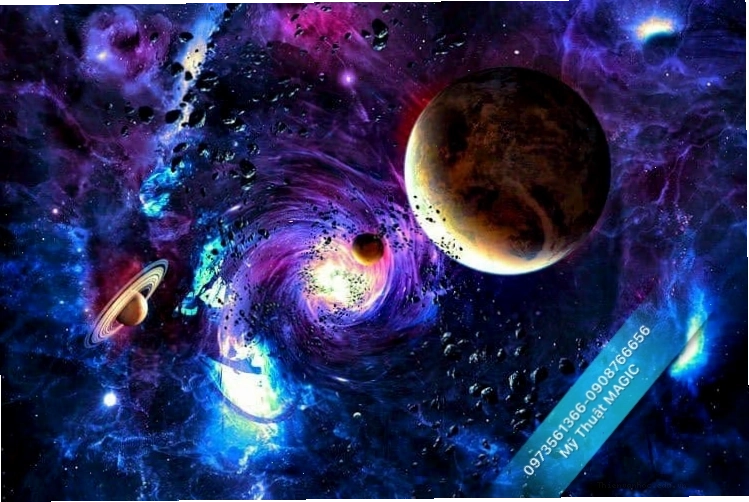 Vẽ tranh tường 3D chủ đề Galaxy vũ trụ